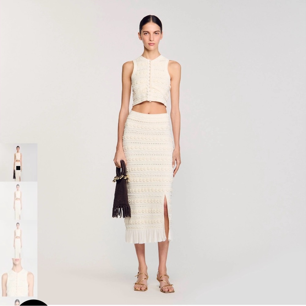 Sandro Cream/ Ivory Set - Skirt & Top